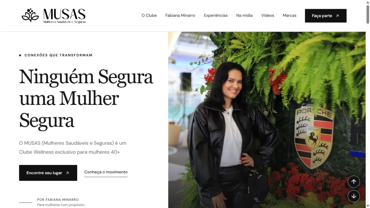 Imagem principal do site Clube MUSAS