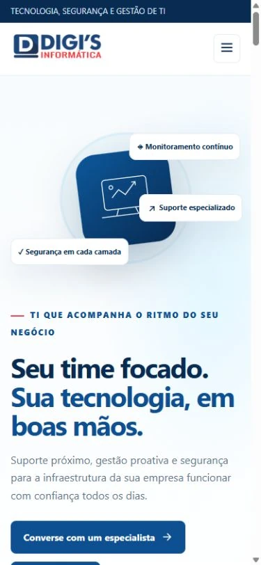 Captura real da Digi’s Informática em formato celular