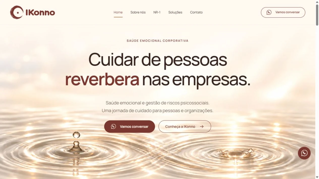 Captura real do site da IKonno