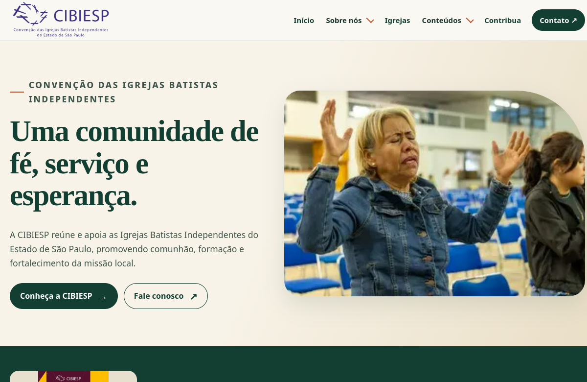Captura real do site CIBIESP na versão desktop