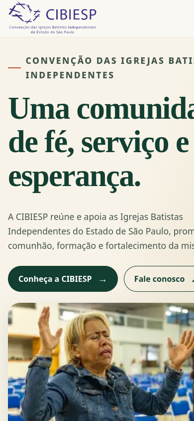 Captura real do site CIBIESP na versão celular
