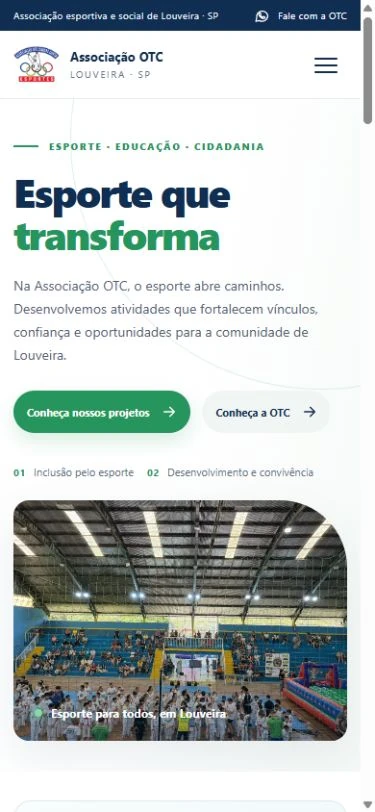 Captura real do Associação OTC em formato celular