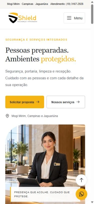 Captura real da Shield Serviços Integrados em formato celular